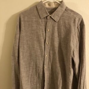 TASSO ELBA MENS M LONG SLEEVE LINEN GREY COMBO NWT